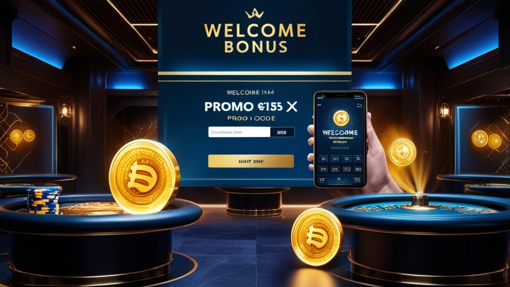Usuario activando un código promocional en un móvil frente a un casino oscuro